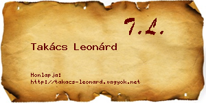 Takács Leonárd névjegykártya